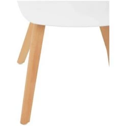 FROMM & STARCK Lot De 2 Chaises Design De Cuisine Salle À Manger Plastique PP Bois Blanc 150kg - Blanc -banc et tabouret Soldes Boutique 28259274 4