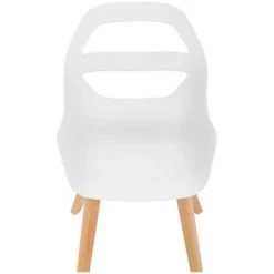 FROMM & STARCK Lot De 2 Chaises Design De Cuisine Salle À Manger Plastique PP Bois Blanc 150kg - Blanc -banc et tabouret Soldes Boutique 28259274 5