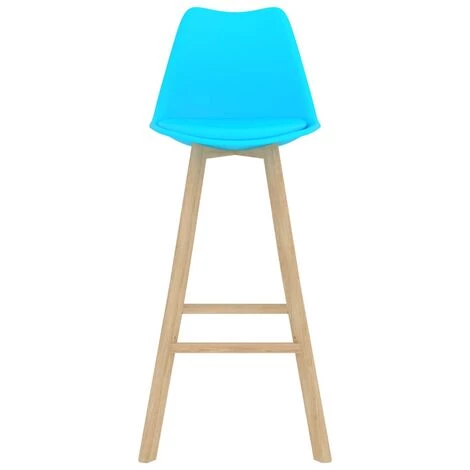Tabourets De Bar 2 Pcs Bleu PP Et Bois De Hêtre Massif VidaXL 5 Tabourets De Bar 2 Pcs Bleu PP Et Bois De Hêtre Massif VidaXL – Image 3