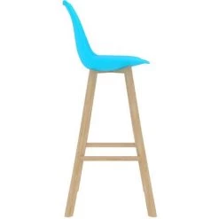Tabourets De Bar 2 Pcs Bleu PP Et Bois De Hêtre Massif VidaXL 10 Tabourets De Bar 2 Pcs Bleu PP Et Bois De Hêtre Massif VidaXL -banc et tabouret Soldes Boutique 28387468 4