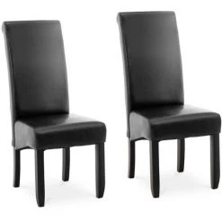 FROMM & STARCK Lot De 2 Chaises De Salle À Manger Salon Cuisine Design Cuir Synthétique Noir - Noir