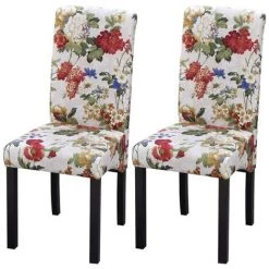 Chaises De Salle à Manger Multicolore Tissu 2 Pcs VidaXL