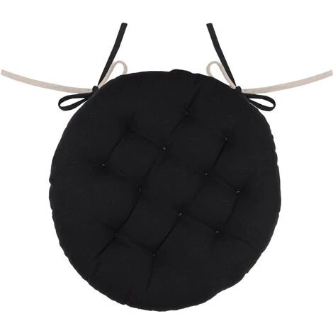 HOMEMAISON Galette De Chaise Ronde Et Bicolore Noir/Lin Ø 38 X 38 Cm 4 HOMEMAISON Galette De Chaise Ronde Et Bicolore Noir/Lin Ø 38 X 38 Cm – Image 2