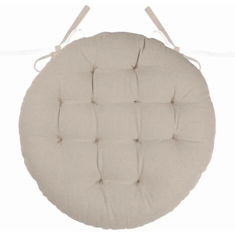 HOMEMAISON Galette De Chaise Ronde Et Bicolore Noir/Lin Ø 38 X 38 Cm 5 HOMEMAISON Galette De Chaise Ronde Et Bicolore Noir/Lin Ø 38 X 38 Cm – Image 3