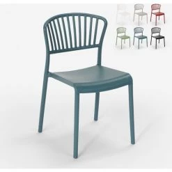 AHD AMAZING HOME DESIGN Chaise Design Moderne En Polypropylène Pour Cuisine Extérieure Bar Restaurant Vivienne | Bleu