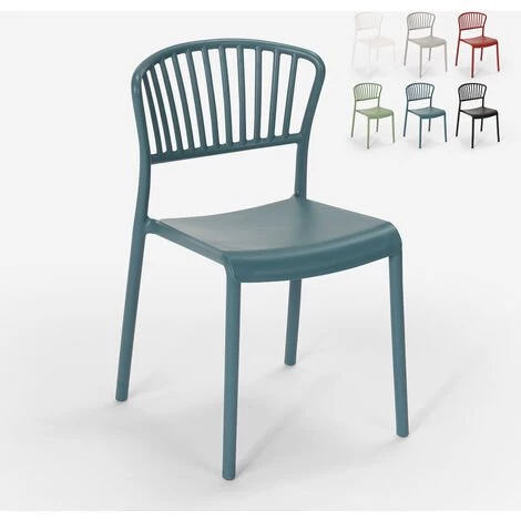 AHD AMAZING HOME DESIGN Chaise Design Moderne En Polypropylène Pour Cuisine Extérieure Bar Restaurant Vivienne | Bleu 3 AHD AMAZING HOME DESIGN Chaise Design Moderne En Polypropylène Pour Cuisine Extérieure Bar Restaurant Vivienne | Bleu