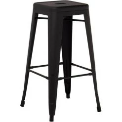 Tabouret Haut En Acier LIX Mat SKLUM Acier - Noir ↑76 Cm