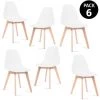 MC HAUS Chaises De Salle à Manger Blanches, Chaises Tulip Avec Dossier Ergonomique En Polypropylène Et Pieds En Bois, Design Scandinave, Pack De 6 Chaises 2 MC HAUS Chaises De Salle à Manger Blanches, Chaises Tulip Avec Dossier Ergonomique En Polypropylène Et Pieds En Bois, Design Scandinave, Pack De 6 Chaises -banc et tabouret Soldes Boutique 28895121 1