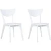 BELIANI Lot De 2 Chaises De Salle à Manger Blanches - Blanc -banc et tabouret Soldes Boutique 28935142 1