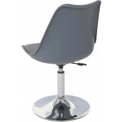 HHG Chaise Pivotante Malmö T501, Chaise De Cuisine, Réglable En Hauteur, Similicuir ~ Gris Foncé, Socle Chromé -banc et tabouret Soldes Boutique 28953546 5