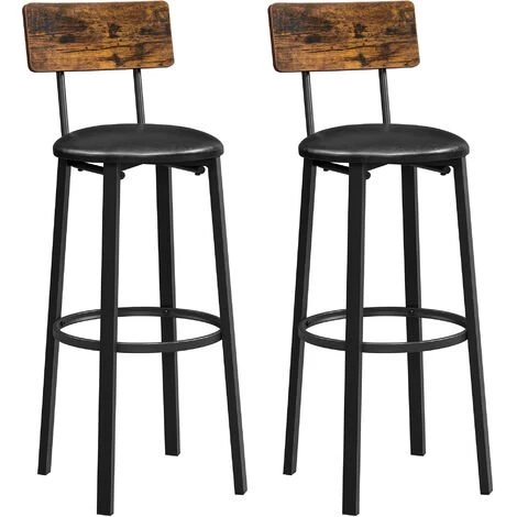 SONGMICS VASAGLE Chaises De Bar, Lot De 2, Tabourets Hauts, Sièges Rembourrés, 39 X 39 X 100 Cm, Repose-pieds, Montage Facile, Style Industriel, Pour Cuisine, Salle à Manger, Marron Rustique Et Noir LBC069B81 - Marron Rustique Et Noir 3 SONGMICS VASAGLE Chaises De Bar, Lot De 2, Tabourets Hauts, Sièges Rembourrés, 39 X 39 X 100 Cm, Repose-pieds, Montage Facile, Style Industriel, Pour Cuisine, Salle à Manger, Marron Rustique Et Noir LBC069B81 - Marron Rustique Et Noir