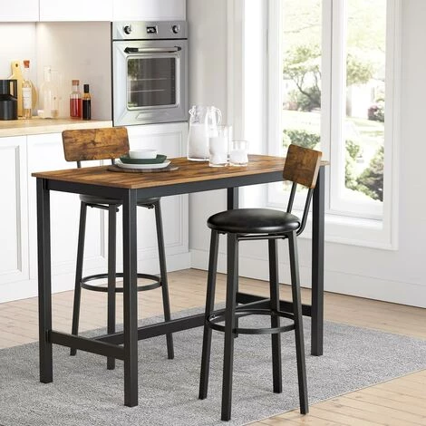SONGMICS VASAGLE Chaises De Bar, Lot De 2, Tabourets Hauts, Sièges Rembourrés, 39 X 39 X 100 Cm, Repose-pieds, Montage Facile, Style Industriel, Pour Cuisine, Salle à Manger, Marron Rustique Et Noir LBC069B81 - Marron Rustique Et Noir 5 SONGMICS VASAGLE Chaises De Bar, Lot De 2, Tabourets Hauts, Sièges Rembourrés, 39 X 39 X 100 Cm, Repose-pieds, Montage Facile, Style Industriel, Pour Cuisine, Salle à Manger, Marron Rustique Et Noir LBC069B81 - Marron Rustique Et Noir – Image 3