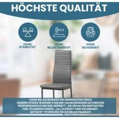 ALBATROS® Albatros Chaise Milano,Lot De 6, Gris -banc et tabouret Soldes Boutique 29330350 3