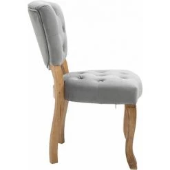 CLP Chaise De Salle à Manger Elysa En Velours Avec Piètement En Bois De Caoutchouc Gris Antique Clair -banc et tabouret Soldes Boutique 29404726 3