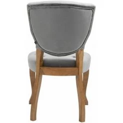 CLP Chaise De Salle à Manger Elysa En Velours Avec Piètement En Bois De Caoutchouc Gris Antique Clair -banc et tabouret Soldes Boutique 29404726 5