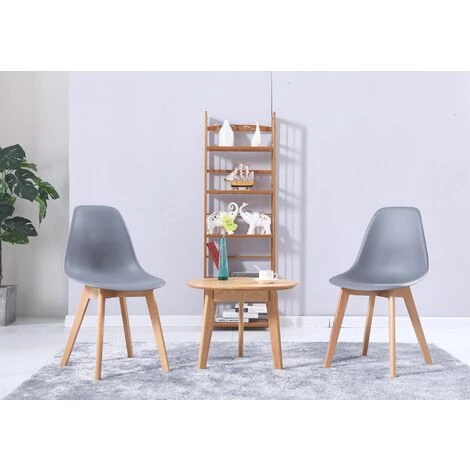 MADE4US THEA - Lot De 2 Chaises Scandinave - Gris - Pieds En Bois Massif Design Salle A Manger Salon - 53 X 45 X 85 Cm - Gris 4 MADE4US THEA - Lot De 2 Chaises Scandinave - Gris - Pieds En Bois Massif Design Salle A Manger Salon - 53 X 45 X 85 Cm - Gris – Image 2