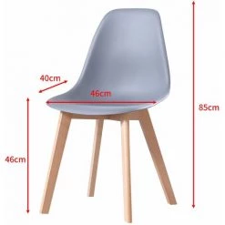 MADE4US THEA - Lot De 2 Chaises Scandinave - Gris - Pieds En Bois Massif Design Salle A Manger Salon - 53 X 45 X 85 Cm - Gris 8 MADE4US THEA - Lot De 2 Chaises Scandinave - Gris - Pieds En Bois Massif Design Salle A Manger Salon - 53 X 45 X 85 Cm - Gris -banc et tabouret Soldes Boutique 29419086 3