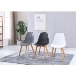 MADE4US THEA - Lot De 2 Chaises Scandinave - Gris - Pieds En Bois Massif Design Salle A Manger Salon - 53 X 45 X 85 Cm - Gris 9 MADE4US THEA - Lot De 2 Chaises Scandinave - Gris - Pieds En Bois Massif Design Salle A Manger Salon - 53 X 45 X 85 Cm - Gris -banc et tabouret Soldes Boutique 29419086 4