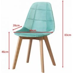 MADE4US CANDICE - Lot De 4 Chaises Scandinave - Velours - Vert Menthe - Pieds En Bois Massif Salle A Manger Salon - 50 X 46 X 83 Cm - Vert Menthe 8 MADE4US CANDICE - Lot De 4 Chaises Scandinave - Velours - Vert Menthe - Pieds En Bois Massif Salle A Manger Salon - 50 X 46 X 83 Cm - Vert Menthe -banc et tabouret Soldes Boutique 29419105 3