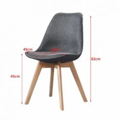 MADE4US ELISA - Lot De 2 Chaises Scandinave - Tissu - Gris Foncé - Pieds En Bois Massif Design Salle A Manger Salon - 53 X 49 X 82 Cm - Gris Foncé 7 MADE4US ELISA - Lot De 2 Chaises Scandinave - Tissu - Gris Foncé - Pieds En Bois Massif Design Salle A Manger Salon - 53 X 49 X 82 Cm - Gris Foncé -banc et tabouret Soldes Boutique 29419154 3