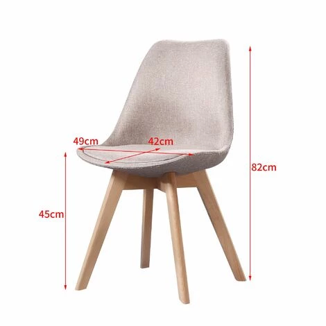 MADE4US ELISA - Lot De 4 Chaises Scandinave - Tissu - Taupe - Pieds En Bois Massif Design Salle A Manger Salon - 53 X 49 X 82 Cm - Taupe 5 MADE4US ELISA - Lot De 4 Chaises Scandinave - Tissu - Taupe - Pieds En Bois Massif Design Salle A Manger Salon - 53 X 49 X 82 Cm - Taupe – Image 3