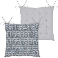 HOMEMAISON Galette De Chaise Imprimée Sur Fond Bleu Bleu 40 X 40cm - Bleu