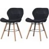 MADE4US LOUNA - Lot De 2 Chaises Scandinave - Velours - Noir - Pieds En Métal Design Salle A Manger Salon - 54 X 48 X 73 Cm - Noir -banc et tabouret Soldes Boutique 29506113 1