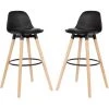 DAZHOM Chaise De Bar Chaise De Salle �� Manger Chaise De Loisirs Caf�� H��tre Jambe PP Tabouret Surface Chaise De Bar 39.5 * 44 * 91cm Deux Noir - Noir -banc et tabouret Soldes Boutique 29716895 1