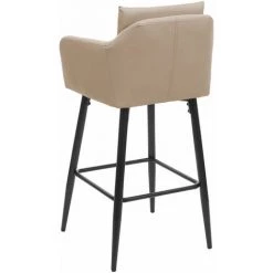 2x Tabouret De Bar HHG-754, Tabouret De Comptoir, Repose-pieds Métal ~ Similicuir Taupe -banc et tabouret Soldes Boutique 29816483 4