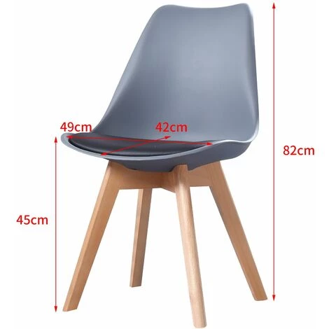 MADE4US CLARA - Lot De 2 Chaises Scandinave - Gris/Noir - Pieds En Bois Massif Design Salle à Manger Salon Chambre - 49 X 58 X 82 Cm - Gris/Noir 5 MADE4US CLARA - Lot De 2 Chaises Scandinave - Gris/Noir - Pieds En Bois Massif Design Salle à Manger Salon Chambre - 49 X 58 X 82 Cm - Gris/Noir – Image 3