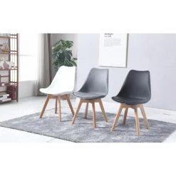 MADE4US CLARA - Lot De 2 Chaises Scandinave - Gris/Noir - Pieds En Bois Massif Design Salle à Manger Salon Chambre - 49 X 58 X 82 Cm - Gris/Noir 9 MADE4US CLARA - Lot De 2 Chaises Scandinave - Gris/Noir - Pieds En Bois Massif Design Salle à Manger Salon Chambre - 49 X 58 X 82 Cm - Gris/Noir -banc et tabouret Soldes Boutique 30047920 4