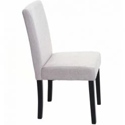 HHG 4x Chaise De Salle à Manger Chaise De Cuisine Littau ~ Textile, Beige Crème, Pieds Foncés -banc et tabouret Soldes Boutique 30081831 3