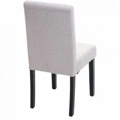 HHG 4x Chaise De Salle à Manger Chaise De Cuisine Littau ~ Textile, Beige Crème, Pieds Foncés -banc et tabouret Soldes Boutique 30081831 4