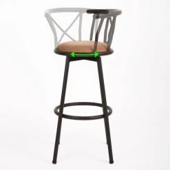 HOMYLIN Lot De 2 Chaises De Bar Style Industriel Vintage Tabourets De Bar Dessus En Bois MDF Solide Noyer Noir En Pin Et M¨¦tal Style Hauteur R¨¦glable La Chaise De Petit D¨¦jeuner -banc et tabouret Soldes Boutique 30235507 4