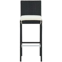 Tabourets De Bar De Jardin Et Coussins Résine Tressée 2pcs Noir VidaXL -banc et tabouret Soldes Boutique 30290108 4
