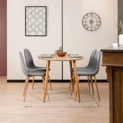 URBAN MEUBLE Lot De 4 Chaises Scandinaves Salle à Manger Tissu Gris - Gris -banc et tabouret Soldes Boutique 30321095 2