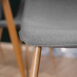 URBAN MEUBLE Lot De 4 Chaises Scandinaves Salle à Manger Tissu Gris - Gris -banc et tabouret Soldes Boutique 30321095 4