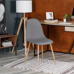 URBAN MEUBLE Lot De 4 Chaises Scandinaves Salle à Manger Tissu Gris - Gris -banc et tabouret Soldes Boutique 30321095 5