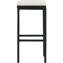 TRUE DEAL Lot De 2 Tabourets De Bar Avec Coussins Noir Résine Tressée 11 TRUE DEAL Lot De 2 Tabourets De Bar Avec Coussins Noir Résine Tressée -banc et tabouret Soldes Boutique 30363442 5