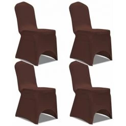 DéCOSHOP26 Housse De Chaise Extensible 4 Pcs Marron - Marron