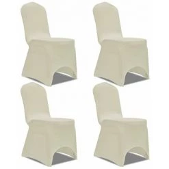 DéCOSHOP26 Housse De Chaise Extensible 4 Pcs Crème - Crèmem