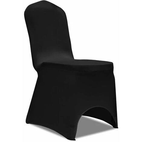 DéCOSHOP26 Housse De Chaise Extensible 4 Pcs Noir - Noir 4 DéCOSHOP26 Housse De Chaise Extensible 4 Pcs Noir - Noir – Image 2