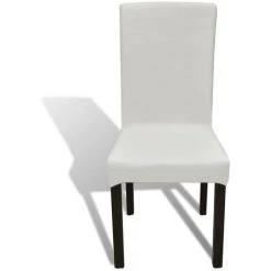 DéCOSHOP26 Housse De Chaise Droite Extensible 4 Pcs Crème - Crèmem -banc et tabouret Soldes Boutique 30533593 4