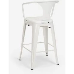 AHD AMAZING HOME DESIGN Tabouret Avec Dossier En Métal Design Industriel Pour Bar Et Cuisine Style Tolix Steel Back | Blanc -banc et tabouret Soldes Boutique 30539512 4