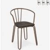 AHD AMAZING HOME DESIGN Chaises De Style Tolix Accoudoirs En Acier Design Industriel Pour Bar Et Cuisine Ferrum Arm | Marron