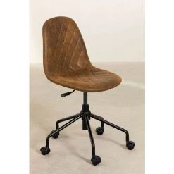 Chaise De Bureau En Similicuir Glamm Diamond SKLUM Simili Cuir - Acier Café Diamond - Café Diamond -banc et tabouret Soldes Boutique 30616477 4