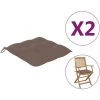 Coussins De Chaise 2 Pcs Taupe 40x40x7 Cm Tissu VidaXL
