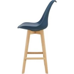 Lot De 6 Tabourets De Bar Lublin Plastique Similicuir Hêtre 105x48x58 Cm Bleu [en.casa] -banc et tabouret Soldes Boutique 30940674 5