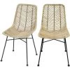 RENDEZ VOUS DéCO Chaise Tamara En Rotin Naturel (lot De 2) - Beige -banc et tabouret Soldes Boutique 31022189 1