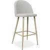 PRIVATEFLOOR Tabouret De Bar Evelyne Design Scandinave Premium - 76cm Crème - Métal Finition Effet Bois, Tissu, Bois - Crème -banc et tabouret Soldes Boutique 31113885 1
